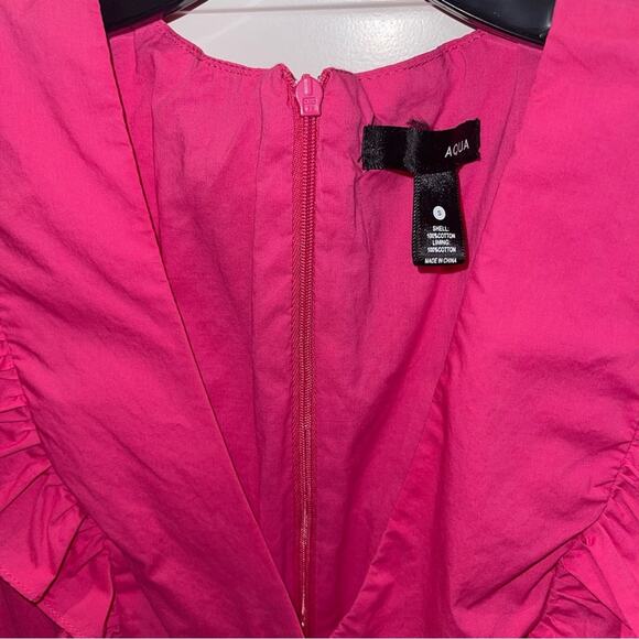 AQUA Ruffled Mini Dress Hot Pink Small - Picture 5 of 9